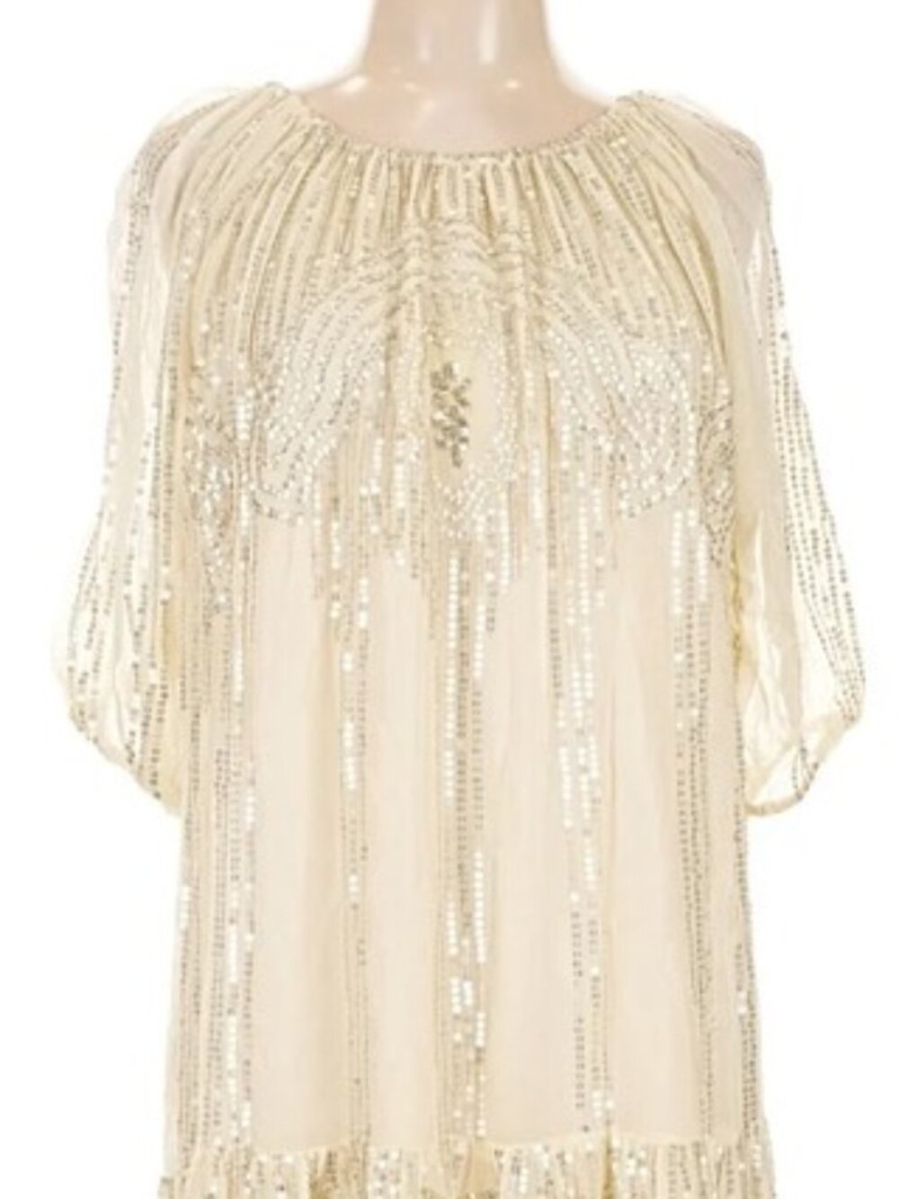 Caroline K Cara Boho Sequin Off Shoulder Dress